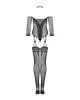 Нейлоновый бодистокинг с имитацией чулок Obsessive Bodystocking G333 S/M/L, black, с доступом photo 4