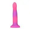 Светящийся в темноте фаллоимитатор ADDICTION Rave 8″ Glow in the Dark Dildo Pink Purple, 20,3 см photo 3