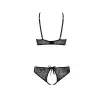 Комплект: бра, трусики с ажурным декором и открытым шагом Ursula Set black XXL/XXXL — Passion photo 4