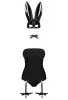 Эротический костюм кролика Obsessive Bunny costume L/XL, black, боди, чокер, гартеры, чулки, маска photo 3