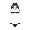 Комплект: открытый топ и трусики из эко-кожи Malwia Set with Open Bra black XXL/XXXL — Passion photo 3