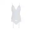 Корсет с пажами, трусики с ажурным декором и открытым шагом Ursula Corset white XXL/XXXL — Passion photo 3