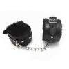 Черные мягкие наручники из PU кожи photo 4