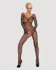 Сетчатый бодистокинг с длинным рукавом Obsessive Bodystocking N109 black S/M/L, черный, комбинезон photo 2