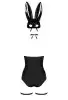 Эротический костюм кролика Obsessive Bunny costume L/XL, black, боди, чокер, гартеры, чулки, маска photo 4