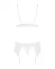 Кружевной комплект белья Obsessive 810-SEG-1 L/XL White, бюстгальтер, стринги, пояс для чулок photo 4