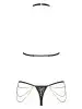 Комплект с цепочками Obsessive Pantheria 2-pcs set black S/M, бюстгальтер, трусики photo 4