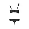 Комплект из эко-кожи с люверсами и ремешками Malwia Bikini black L/XL — Passion, бра и трусики photo 4