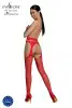 Эротические колготки-бодистокинг Passion ECO S002 red, с доступом, геометрическое плетение photo 2