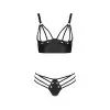 Комплект из эко-кожи с люверсами и ремешками Malwia Bikini black XXL/XXXL — Passion, бра и трусики photo 3
