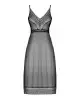 Полупрозрачная длинная сорочка Obsessive Estiqua chemise M/L, черный, ассиметричный крой photo 5