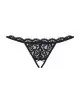 Кружевные танга с двумя отверстиями Obsessive 831-THC-1 crotchless thong L/XL, черные, бантики photo 3