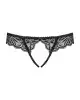 Кружевные танга с доступом Obsessive Contica crothchles thong S/M, черные photo 3