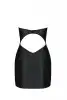 Мини-платье из экокожи Passion Celine Chemise 6XL/7XL black, шнуровка, трусики в комплекте photo 4