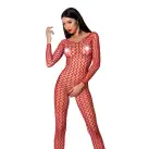 Бодистокинг Passion BS068 red, комбинезон, крупная сетка, длинный рукав photo 1