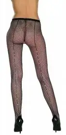 Колготки в сеточку со швом сзади, черные (REN205401) photo 1