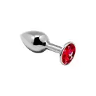 Металлическая анальная пробка с кристаллом Alive Mini Metal Butt Plug Red S photo 1