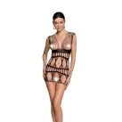 Бодистокинг-платье Passion BS089 black, мини, плетение в виде паутины photo 1
