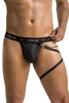 Мужские трусики танга с подвязкой Passion 058 Thong Bill S/M Black photo 1