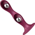 Дилдо Satisfyer Double Ball-R Red, унисекс, подвижные шарики внутри, на присоске photo 3