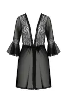 Пеньюар Passion LEAFA PEIGNOIR black L/XL - ECO Passion photo 3