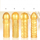 4 вида насадок на пенис, ребристые, золотого цвета photo 2