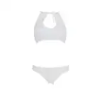 Комплект: бра, трусики с ажурным декором и открытым шагом Ursula Set white L/XL — Passion photo 3