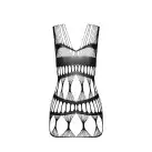Бодистокинг-платье Passion BS089 black, мини, плетение в виде паутины photo 6