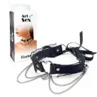 Сексуальний чокер Art of Sex - Karen из натуральной кожи, Черный photo 3