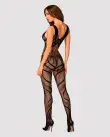 Сетчатый бодистокинг с вырезами и рисунком Obsessive Bodystocking G328 S/M/L, черный, комбинезон photo 4