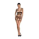 Бодистокинг-платье Passion BS089 black, мини, плетение в виде паутины photo 3