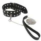 Ошейник Art of Sex - Tessa с поводком из натуральной кожи, цвет черный photo 3