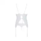 Корсет с пажами, трусики с ажурным декором и открытым шагом Ursula Corset white XXL/XXXL — Passion photo 4