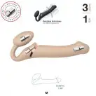 Безремневой страпон с вибрацией Strap-On-Me Vibrating Flesh M, диаметр 3,3см, пульт ДУ, регулируемый photo 2