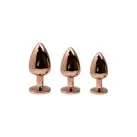 Металлическая анальная пробка Wooomy Tralalo Rose Gold Metal Plug Magenta L, диаметр 4 см, длина 9 с photo 3