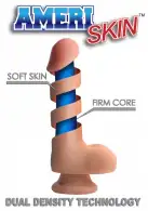 7 Inch Ultra Real Dual Layer Suction Cup Dildo - Medium Skin Tone фаллоимитатор 15х4.5 см. photo 5