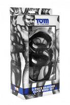Tom of Finland 3 Piece Silicone Cock Ring Set - эрекционные кольца photo 4